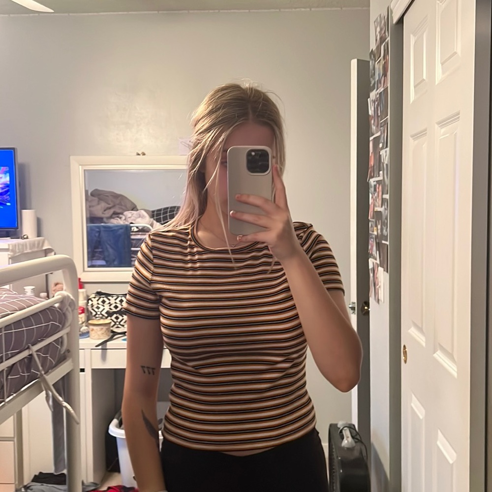 Orange striped shirt